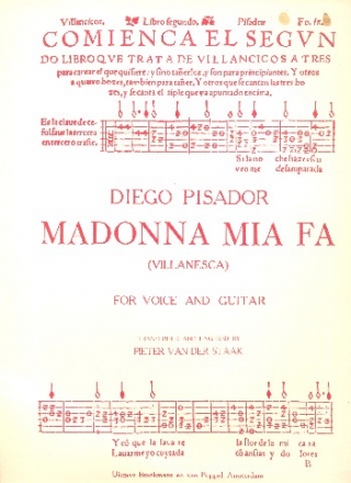 Madonna mia for voice and guitar core