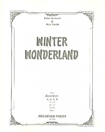 Winter Wonderland for 4 recorders (AATB) score and parts