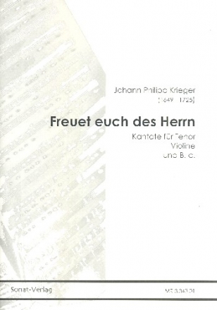 Freuet euch des Herrn fr Tenor, Violine und Bc Partitur und Stimmen (Bc ausgesetzt)