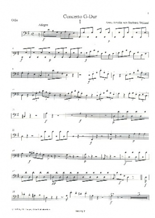 Konzert G-Dur fr Cembalo und Orchester Violoncello