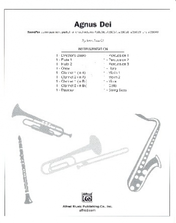 Agnus Dei for mixed chorus and orchestra score and instrumental parts