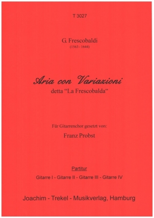 Aria con variazioni fr 4 Gitarren (Ensemble) Partitur und Stimmen