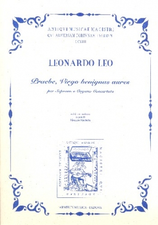 Praebe virgo benignas aures per soprano e organo concertato partitura