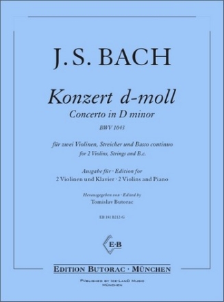Konzert d-Moll BWV1043 fr 2 Violinen, Streicher und Bc Klavierauszug mit Solo-Stimmen
