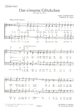 Das einsame Glckchen fr gem Chor a cappella Partitur (dt)
