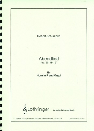 Abendlied op.85,12 fr Horn in F und Orgel