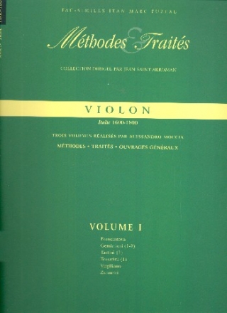 Mthodes et traits Italie 1600-1800 vol.1 pour violon facsimile