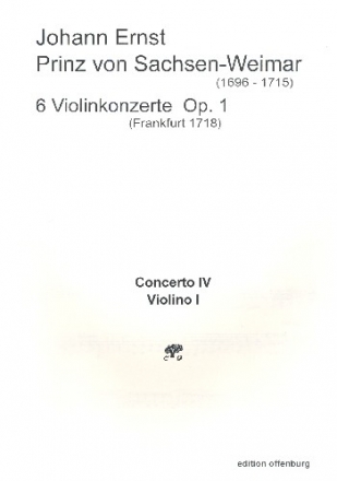 6 Konzerte op.1 Nr.4 fr Violine, Streicher und Bc Stimmensatz (3-3-2-2)