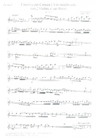 Konzert d-Moll fr Violoncello solo, 2 Violinen und Bc Violine 1