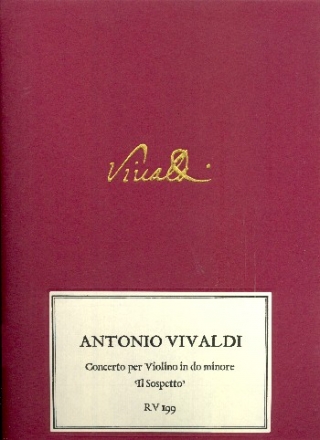 Concerto in do minore RV199 per violino e orchetra d'archi partitura, parti e riduzione per tastiera