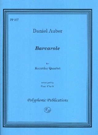 Barcarole for 4 recorders (SATB) score and parts