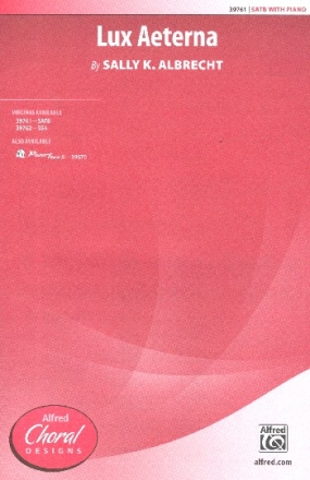 Lux aeterna for mixed chorus and piano score
