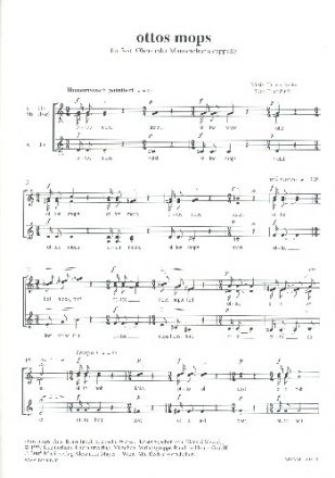 Ottos Mops fr Frauenchor (Mnnerchor) a cappella Partitur