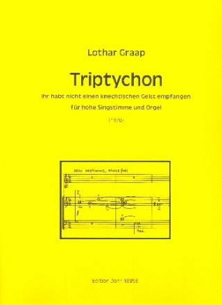 Triptychon fr Gesang (hoch) und Orgel Partitur