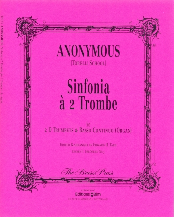 Sinfonia  2 tromboe fr 2 Trompeten und Bc (Orgel) Partitur und Stimmen (Bc ausgesetzt)