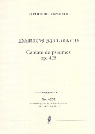 Cantate de psaumes op.425 fr Bariton und Kammerorchester Studienpartitur (frz/dt)