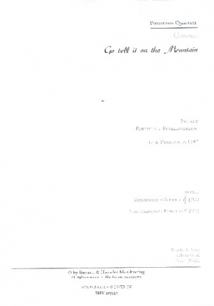 Go tell it on the Mountain fr 4 Posaunen Partitur und Stimmen