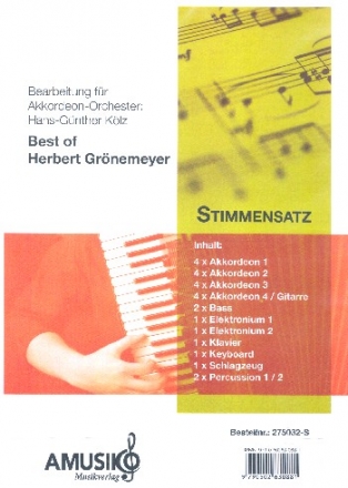Best of Herbert Grnemeyer fr Akkordeonorchester Stimmensatz