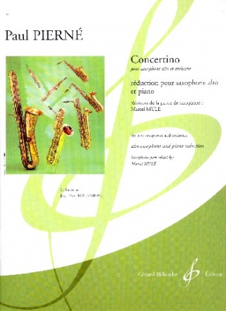 Concertino pour saxophone alto et orchestre pour saxophone alto et piano