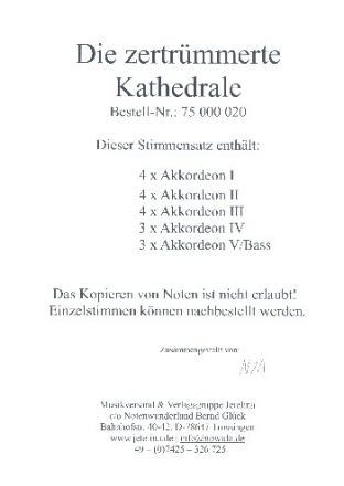 Die zertrmmerte Kathedrale fr Akkordeonorchester Stimmensatz