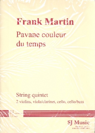 Pavane couleur du temps for string quintet (2 violins, viola/clarinet, cello, cello/bass) score and parts