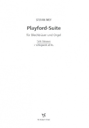 Playford-Suite fr 8 Blechblser und Orgel (Schlagwerk ad lib.) Tiefe Stimmen