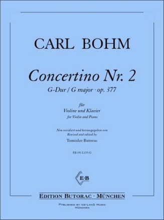 Concertino G-Dur Nr.2 op.377 fr Violine und Klavier