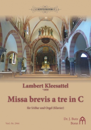 Missa brevis a tre in C fr gem Chor (SABar) und Orgel oder Klavier Partitur (la)