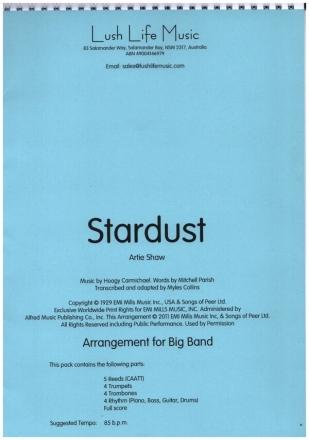 Stardust - Artie Shaw for big band score and parts