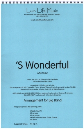 S' Wonderful for big band score and parts