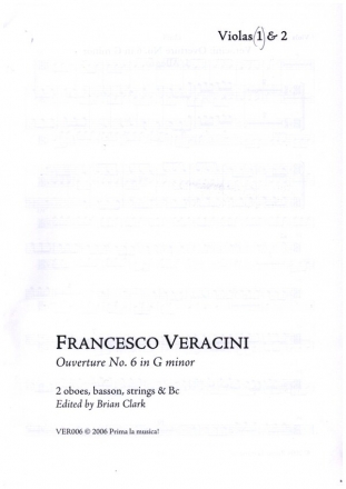 Ouverture 6 in G minor no.6 for 2 oboes, bassoon, strings and bc viola 2