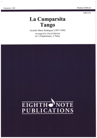 La Cumparsita Tango for 2 euphoniums and 2 tubas score and parts