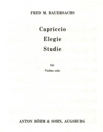 Capriccio op.8 - Elegie op.42 - Studie op.21 fr Violine