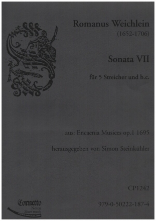 Sonate Nr.7 fr 2 Violinen, 2 Violen, Violone und Bc Partitur und Stimmen (Bc ausgesetzt)