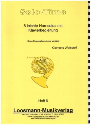 6 leichte Hornsolos Band 6 fr Horn mit Klavierbegleitung