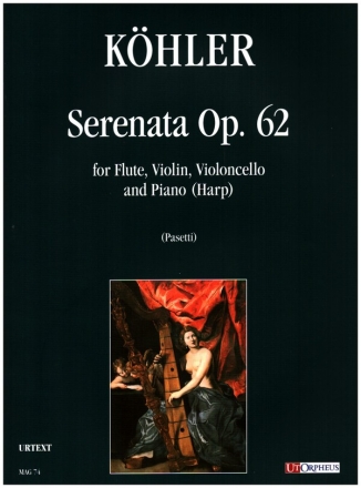 Serenata op.62 for flute, violin, violoncello and piano (harp) score and parts