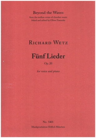 5 Lieder op.20 fr Gesang und Klavier 2 Spielpartituren