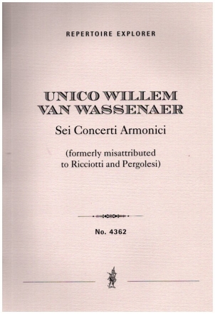 6 Concerti armonici fr 4 Violinen, Viola, Violoncello und Bc Partitur