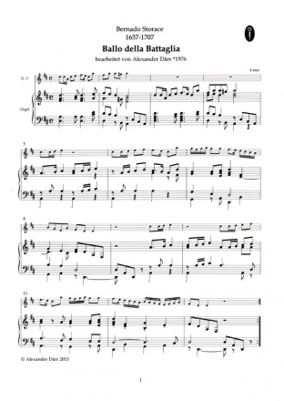 Ballo della Battaglia - Fanfare f�r Trompete in C und Orgel