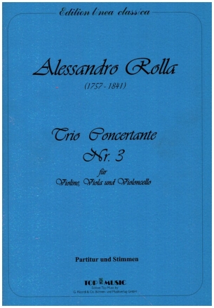 Trio Concertante Nr.3 fr Violine, Viola und Violoncello Partitur und Stimmen