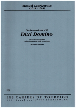 Dixi Domino pour soprano, violon, basson ou viole et continuo partition et parties