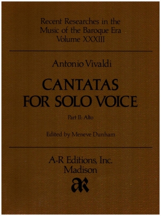 Cantatas for Solo Voice vol.2 - Alto for alto and bc