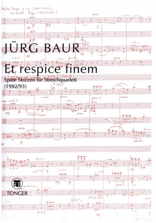 Et respice finem fr Streichquartett Partitur und Stimmen