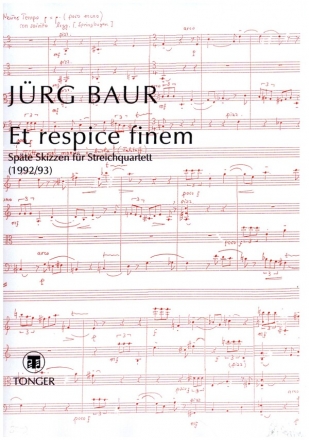 Et respice finem fr Streichquartett Partitur und Stimmen