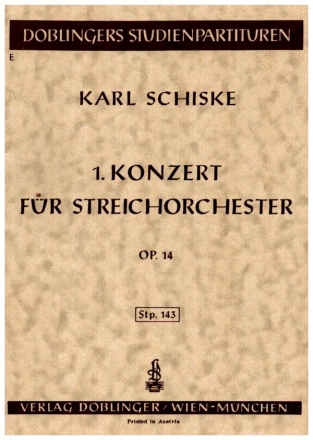 Konzert Nr.1 op.14 fr Streichorchester Studienpartitur
