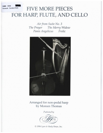 5 more pieces for harp, flute and violoncello parts