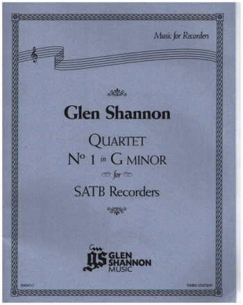 Quartet in G Minor no.1 for 4 recorders (SATB) score and parts