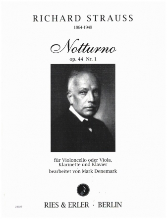 Notturno op.44 Nr.1 fr Violoncello (Viola), Klarinette und Klavier Partitur und Stimmen