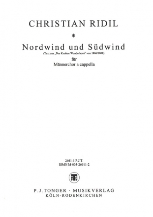 Nordwind und Sdwind fr Mnnerchor a cappella Chorpartitur
