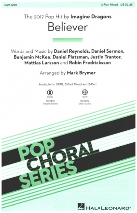 Believer for 3-part mixed chorus and piano score